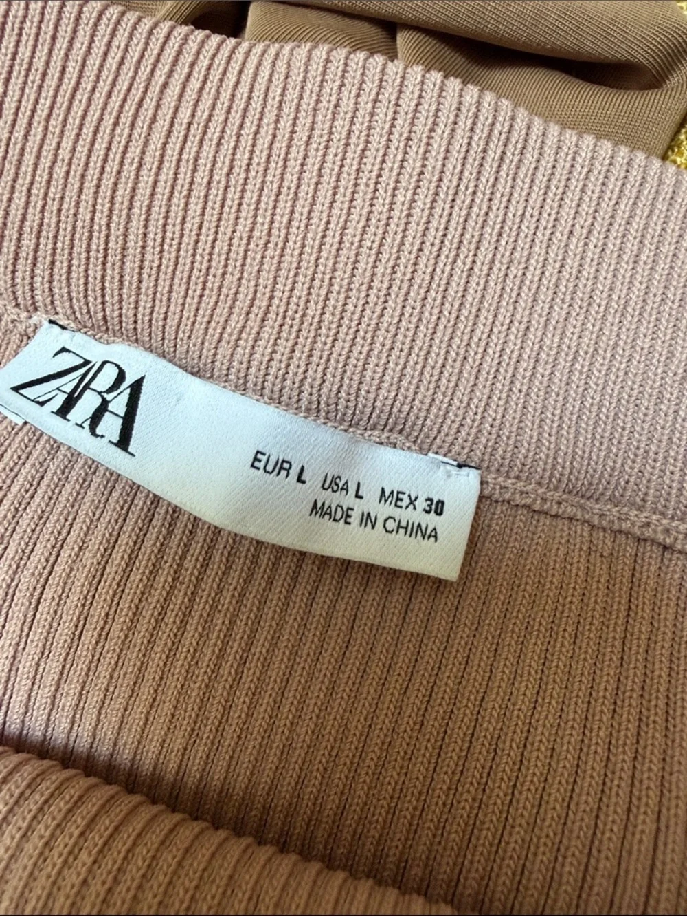 ZARA ribbed knit elastic waist skirt